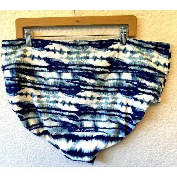 Calia Weave Boyshort Watercolor‎ Stripe Blue Swim Bottom Midrise 2XL NWOT - Picture 6 of 9